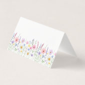 Delicate Wildflower Meadow Wedding Place Card (Back)