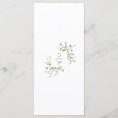 Delicate Wildflower Moderne Boho bruiloft Menu (Achterkant)