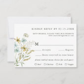 Delicate Wildflower Moderne Boho bruiloft RSVP Kaartje (Voorkant)