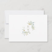 Delicate Wildflower Moderne Boho bruiloft RSVP Kaartje (Achterkant)