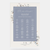 Delicate Wildflower Seating Chart Dusty Blu ID1102 Acryl Bord (Voorkant)