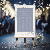 Delicate Wildflower Seating Chart Dusty Blu ID1102 Acryl Bord