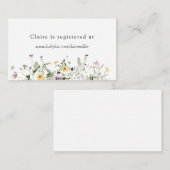 Delicate Wildflower Shower Registry Informatiekaartje (Voorkant / Achterkant)