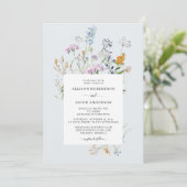 Delicate Wildflower Wedding Invitation Kaart (Staand voorkant)