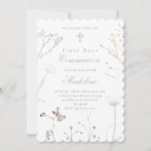 delicate wildflowers First Holy Communion Kaart (Voorkant)
