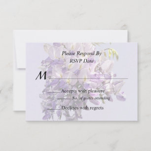 Delicate Wisteria Huwelijksproducten RSVP Kaartje