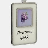Delicate Wisteria Verzilverd Kader Ornament (Rechts)