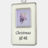 Delicate Wisteria Verzilverd Kader Ornament (Links)