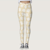 Delicate witte bloei patroon leggings (Voorkant)
