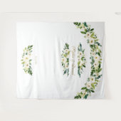 Delicate Witte Bloemen Huwelijksfotocabine Prop Wandkleed (Voorkant (horizontaal))