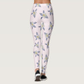 Delicate witte blos bloemblaadjes patroon leggings (Achterkant)