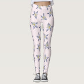 Delicate witte blos bloemblaadjes patroon leggings (Voorkant)