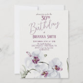 Delicate witte orchideeën schilderij 30e verjaarda kaart (Voorkant)