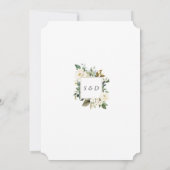 Delicate witte watercolorbloemen bruiloft kaart (Achterkant)