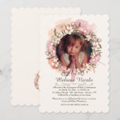 Delicate Wreath Photo Invitation Kaart (Voorkant / Achterkant)