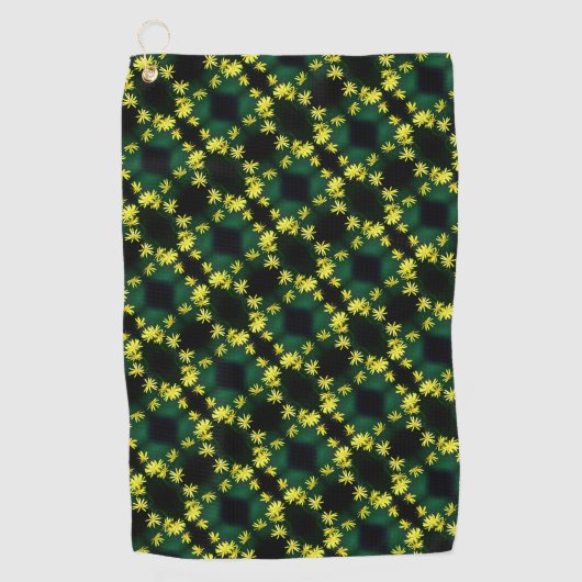 Delicate Yellow Daisy Wildflower Abstract patroon Golfhanddoek (Voorkant)