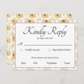 Delicate Yellow Floral RSVP Card (Voorkant / Achterkant)