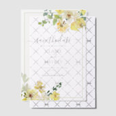 Delicate Yellow Floral Summer Bewaar de datum Vellum Uitnodigingen (Offset (Uitnodiging))