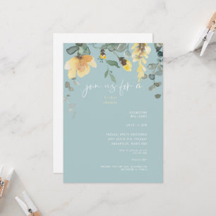Delicate Yellow Peony Floral Vrijgezellenfeest Kaart
