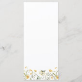 Delicate Yellow Wildflower Menu (Achterkant)