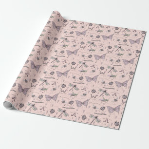 Delicate Zoete Kleine Critter Vrouwelijke Blush Ro Cadeaupapier