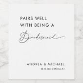 Delicate zoete paren goed met een bruidsmeisje te  wijn etiket (Enkel label)