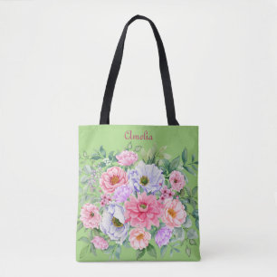 Delicate Zomer Tuin Feest Bloemen Draagtas