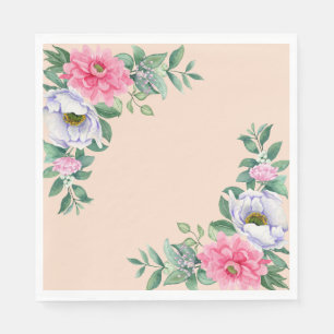 Delicate zomer tuin partij bloemen servet