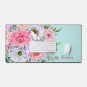 Delicate Zomertuin Bloemen & Naam Bureaumat (Keyboard & Muis)