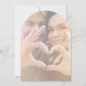 Delicate zwart vervaagde foto moderne boog bruilof kaart (Achterkant)