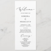 Delicate zwarte kalligrafie Ampersand Wedding Programma (Voorkant)