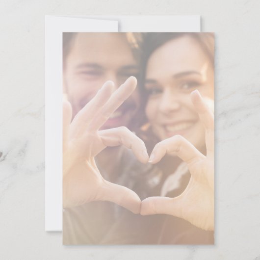 Delicate zwarte kalligrafie | Faded-fotoweddenscha Kaart (Achterkant)