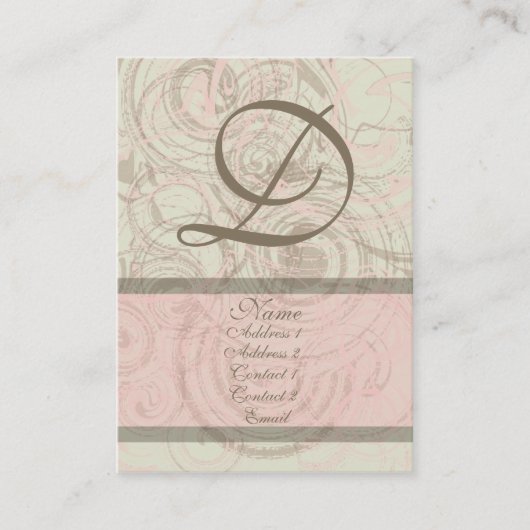 Délicatesse dans le carte de visite potelé rose (Devant)