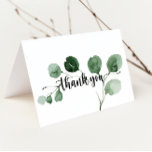 Délice Eucalyptus Carte de remerciements Mariage p<br><div class="desc">Ce carte de remerciements mariage plié à l'eucalyptus ravira les mariages modernes. L'aménagement comprend des branches et des feuilles d'eucalyptus botaniques élégants dessinés à la main dans des aquarelles. Personnalisez l'intérieur de la carte avec vos noms, et un message de remerciement. Ou laissez la section de message de remerciement vide...</div>