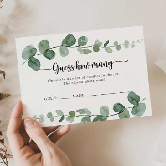 Délice Eucalyptus Devinez Combien De Carte De Jeu