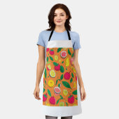 "Délices Naturels : Tablier Imprimé Fruits et Légu (Porté)