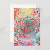 Délicieux carte de remerciements Candyland (Devant / Derrière)