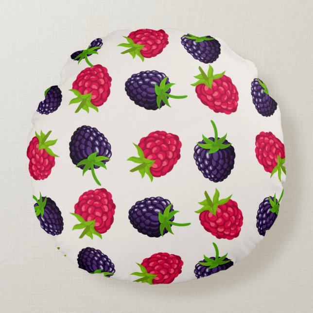 Délicieux Coussin Rasberry & Blackberry Round (Devant)