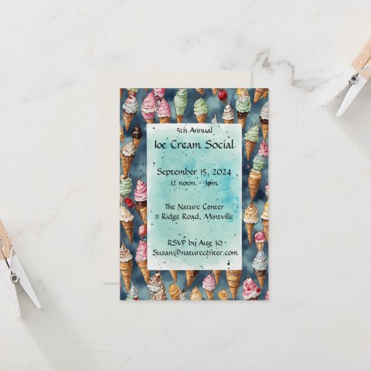 Délicieux Crème glacée Extravaganza Invitation (Devant/Arrière en situation)