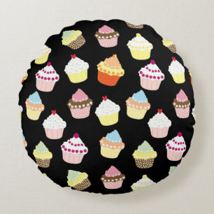 Délicieux Décoré Cupcakes Coussin Rond