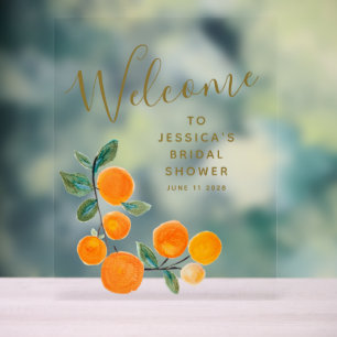 Délicieux Oranges Aquarelle Fête de Mariage Rustiq