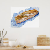 Délicieux ! Poster Pain Français Imprimer (Cuisine)