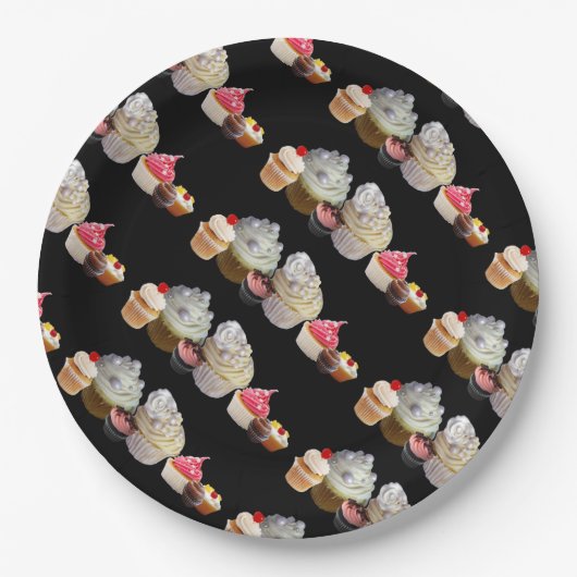 DELICIEUZE CUPCAKES WOESTIJNWINKEL, Roze,Fuchsia W Papieren Bordje (Voorkant)