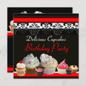 DELICIEUZE KAPITEIN BIRTHDAY PARTIJ, rood roze zwa Kaart (Voorkant / Achterkant)