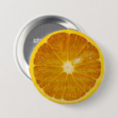 DELICIEUZE ORANJE SLICE RONDE BUTTON 7,6 CM (Voorkant /achterkant)