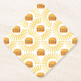 Delicioso hamburguer com batatas fritas kartonnen onderzetters