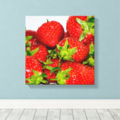 Delicious aardbeien canvas afdruk (Insitu (Houten vloer))