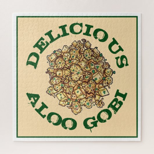 Delicious Aloo Gobi Indian Food Cauliflower Curry Legpuzzel (Verticaal)