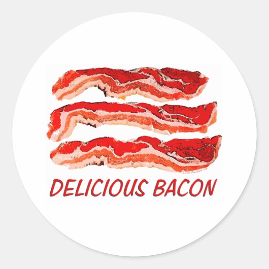 Delicious Bacon Ronde Sticker (Voorkant)