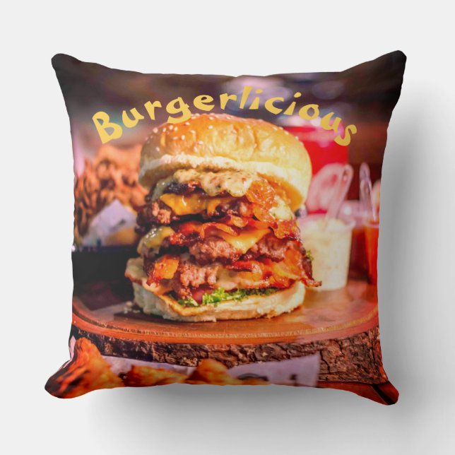 Delicious Burger Kussen (Voorkant)